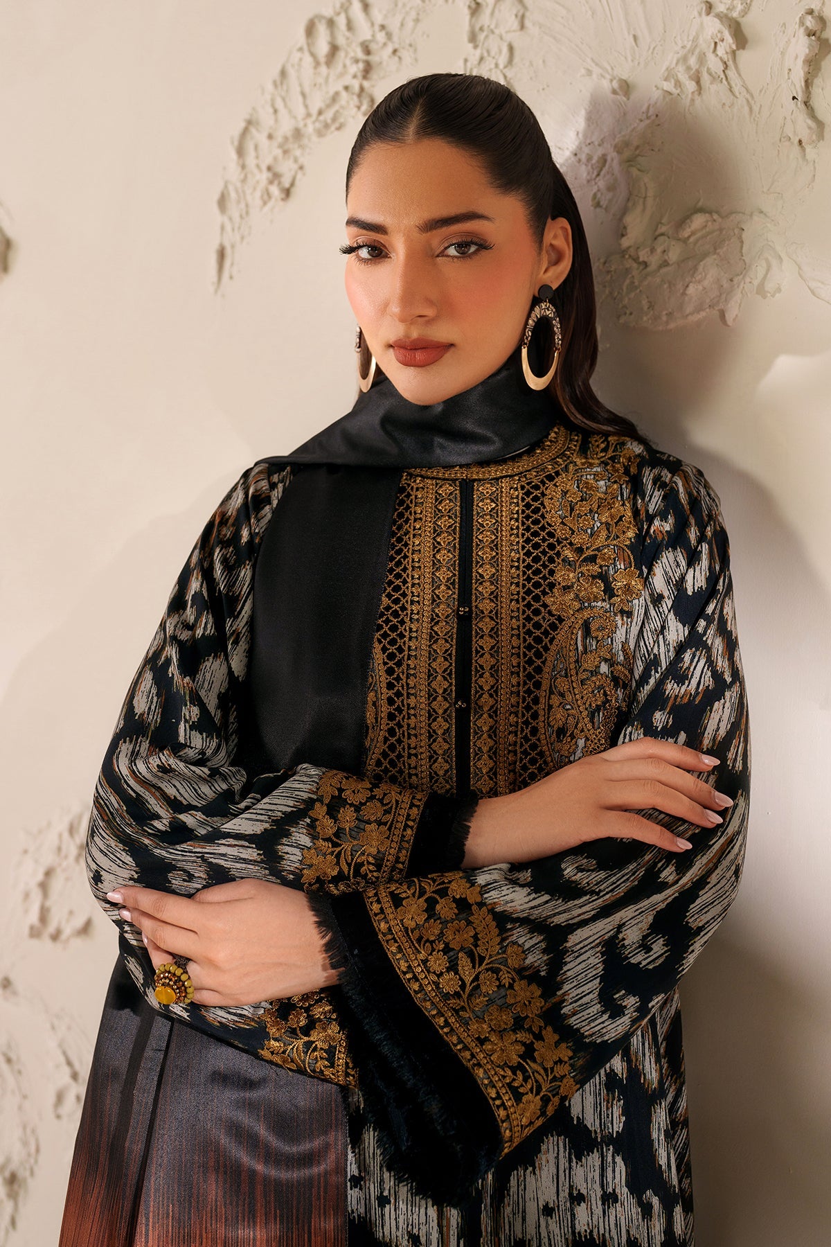 BAROQUE PRINTED 3 PIECE WITH PATCHES AND READY DUPPATA