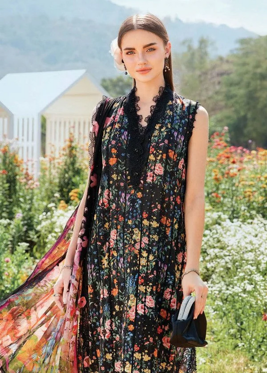 MARIA B. PRINTED LAWN 3 PC WITH PATCHES AND READY DUPPATA