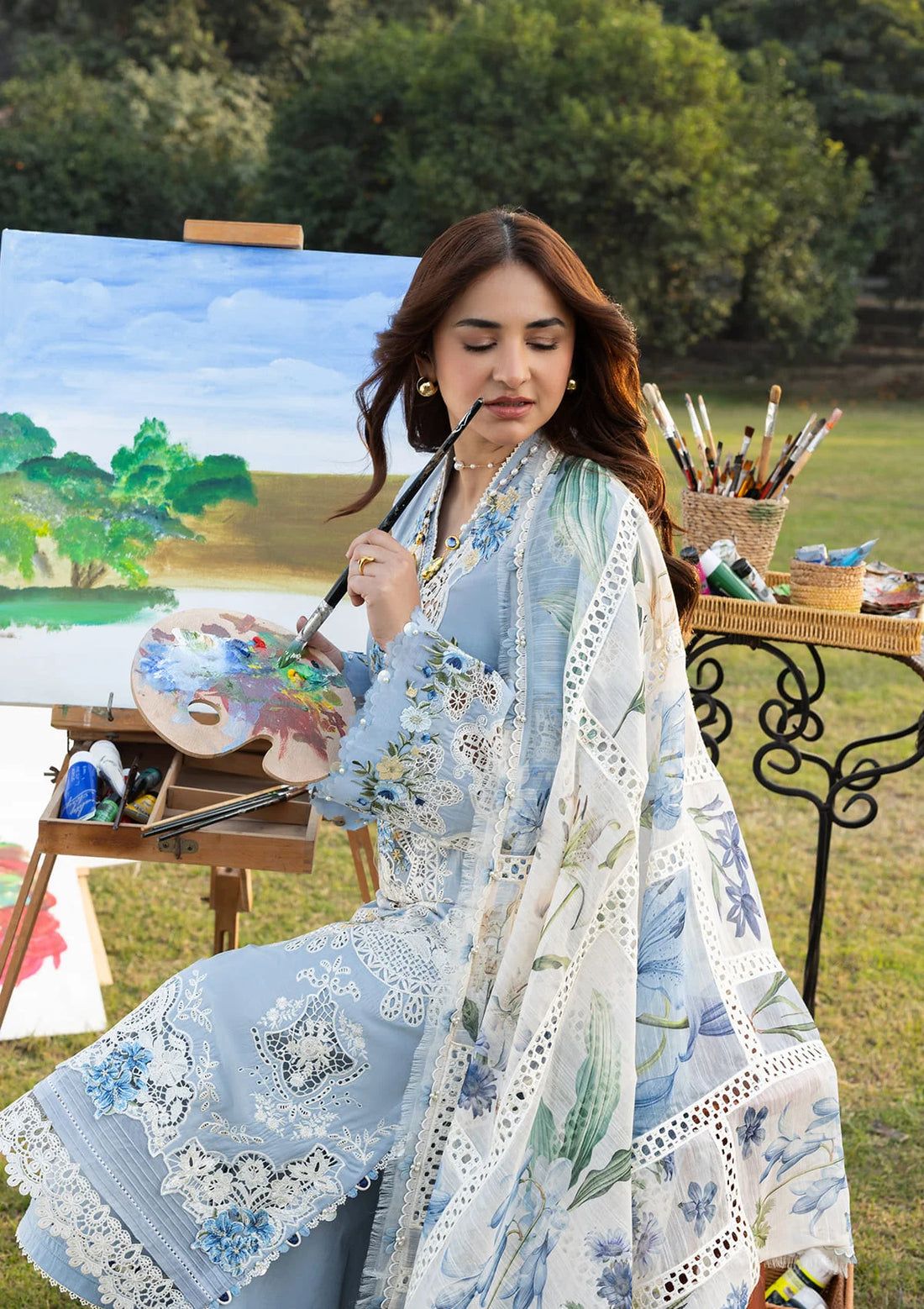 Dhanak Embroidered 3 Pc