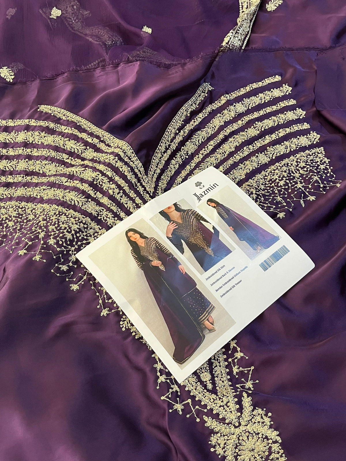 Jazmin Silk Embroidered Unstitched 3 Piece - Maryam Collection