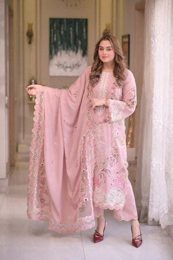 ANEELAS LUXURY EMBROIDERED 3 PC