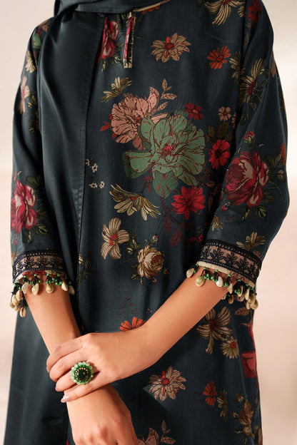 BAROQUE LUXURY PRINTED 3 PIECE WITH EMBROIDERED PATCHES
