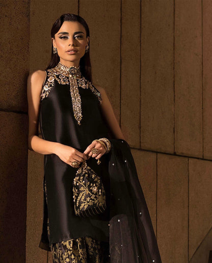 Ethnic Black Silk 3pc D #111-202