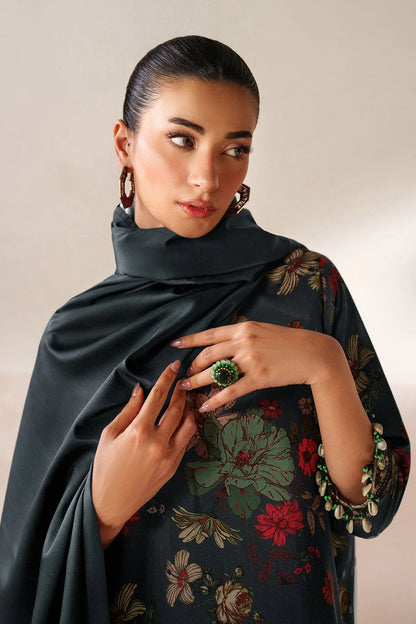 BAROQUE LUXURY PRINTED 3 PIECE WITH EMBROIDERED PATCHES