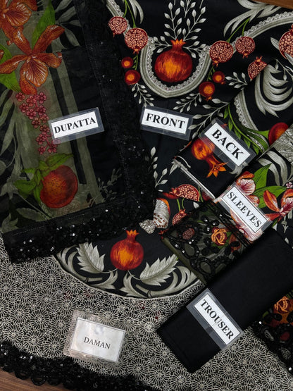 MARIA B. LUXURY PRINTED 3 PIECE WITH EMBROIDERED PATCHES