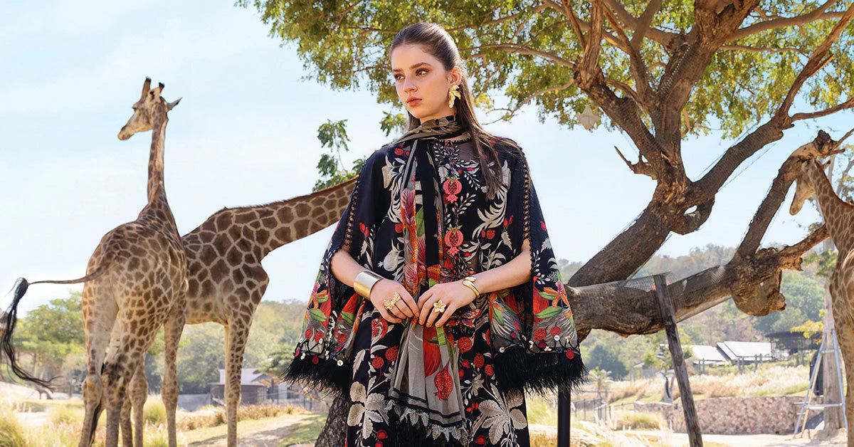 MARIA B. LUXURY PRINTED 3 PIECE WITH EMBROIDERED PATCHES