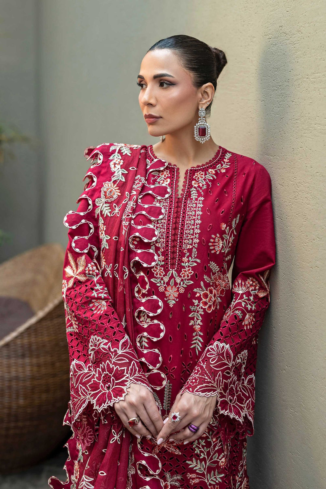 Dhanak Embroidered 3pc Luxury Article Marina AKS