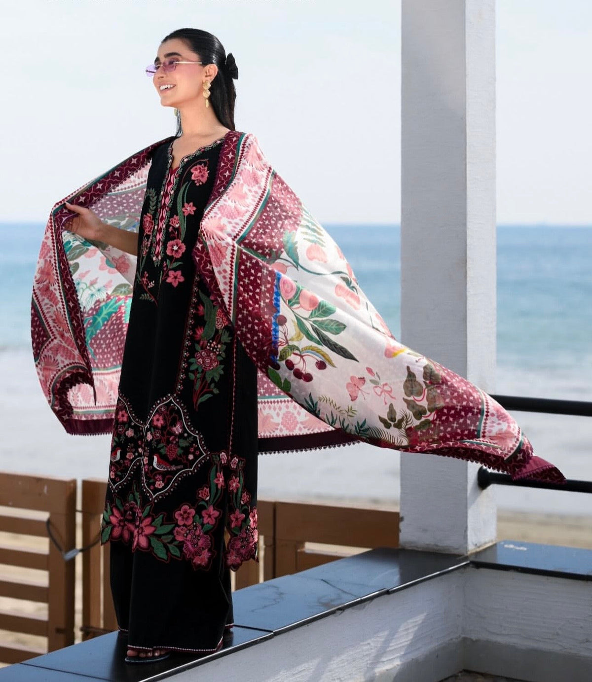 Dhanak Embroidered 3pc Luxury Article
