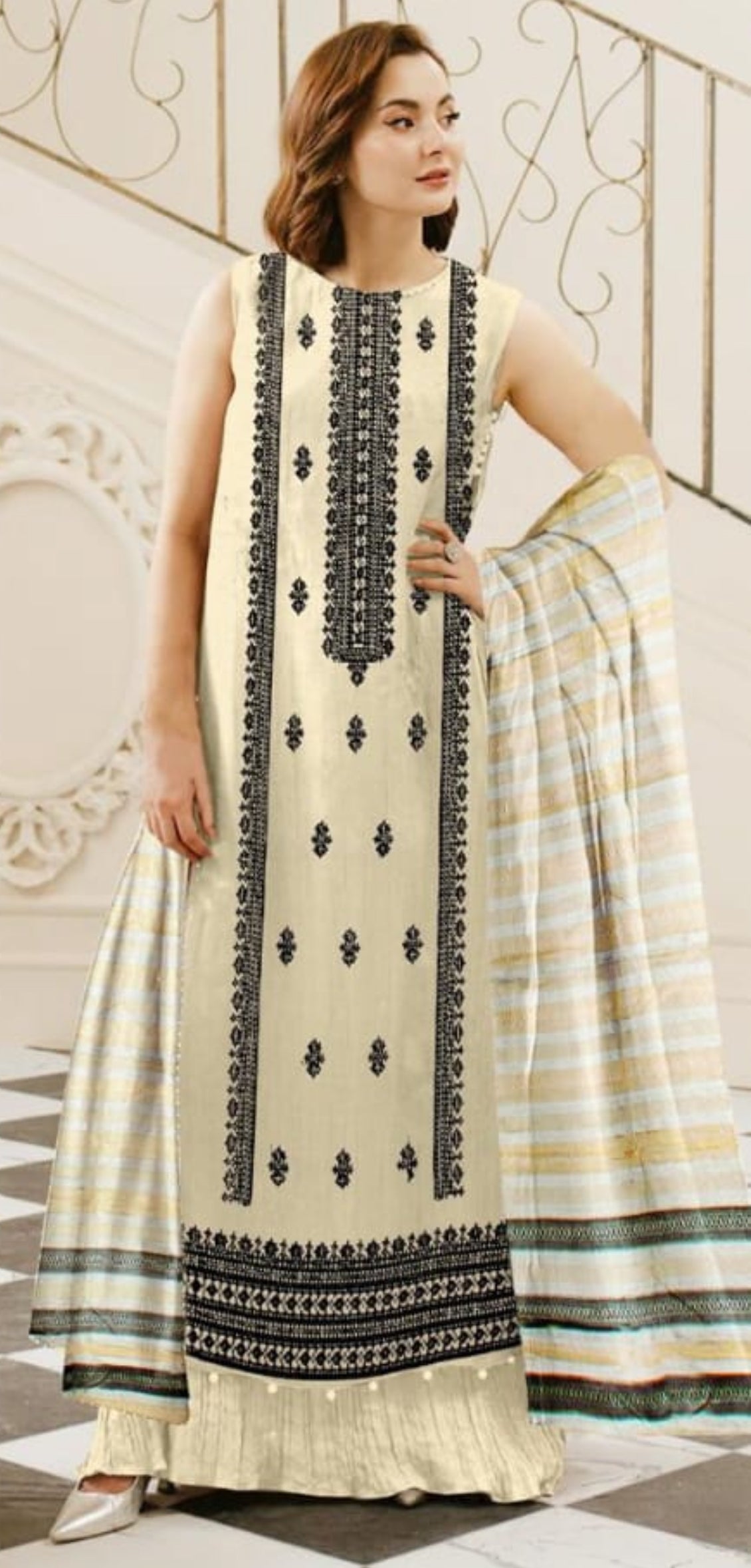 Shambry Khaddar 3 Piece Article with Shambry Wool Shawl