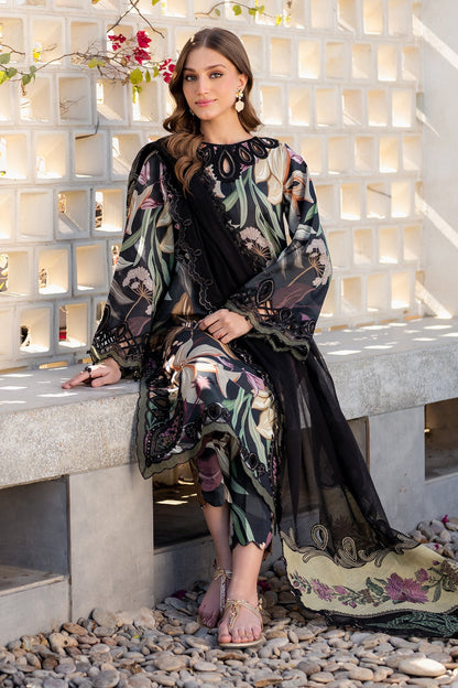 Baroque Embroidered Printed 3 Pc with Patches
