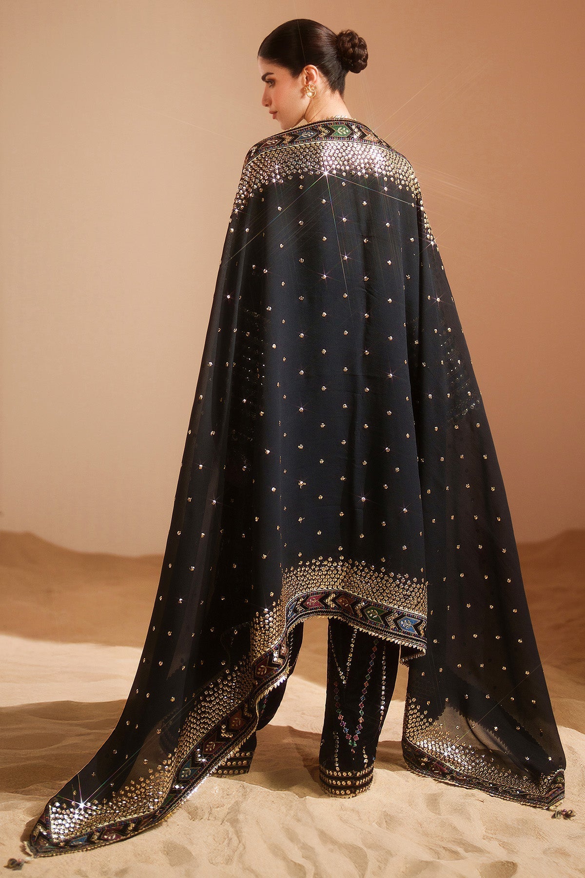 Jazmin Luxury Velvet with 9mm Sequence and Bamber Chiffon Duppata with 4 sided Heavy Patch