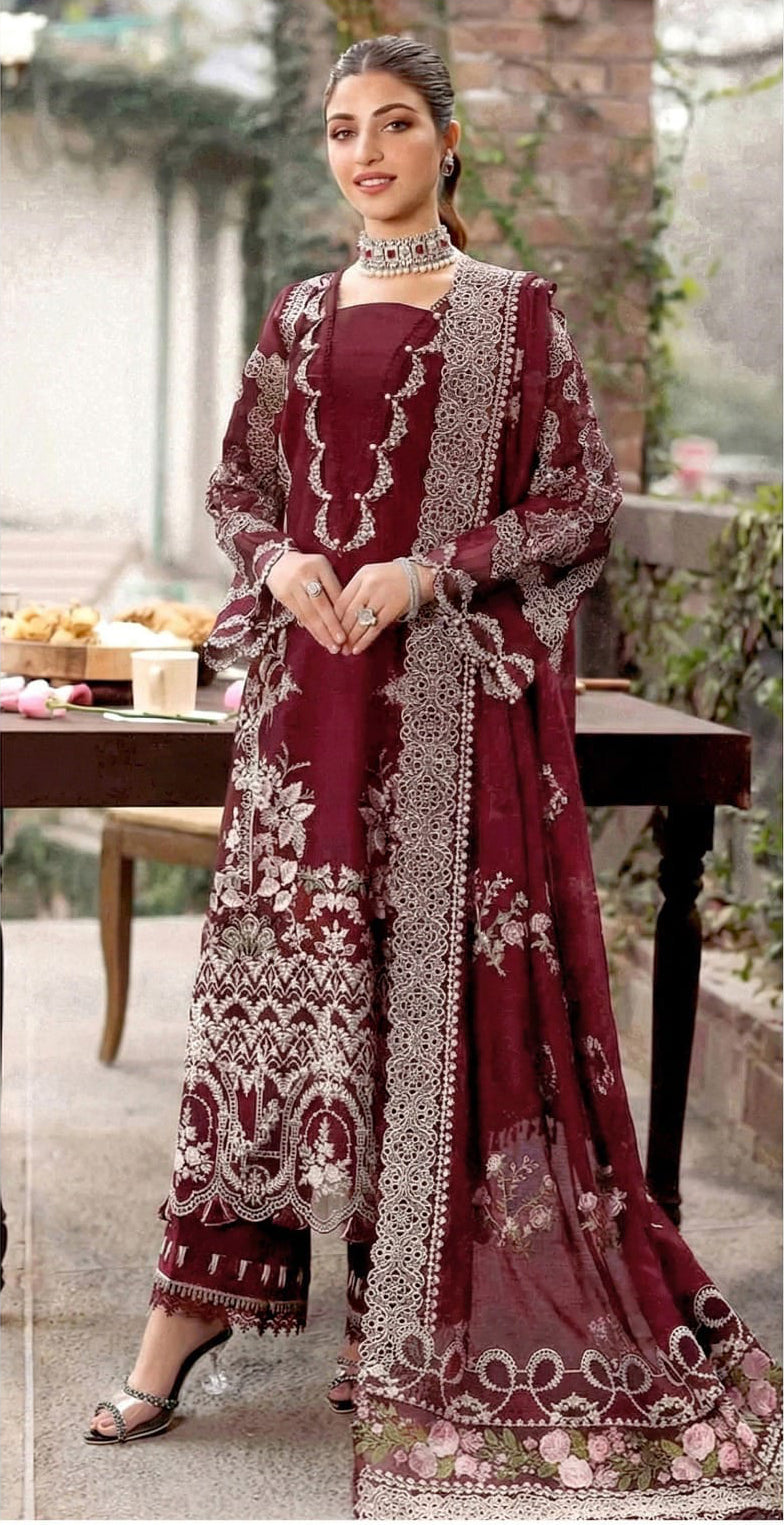 Dhanak Luxury Embroidered 3 Piece