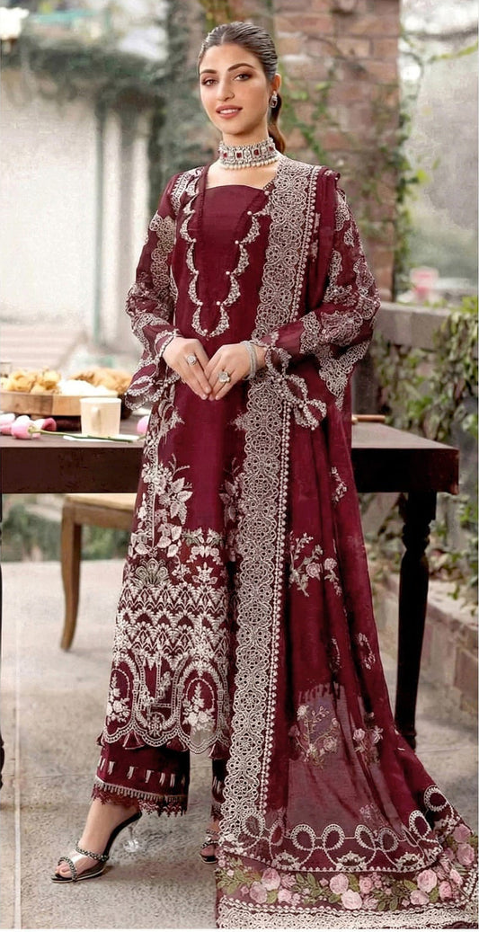 Dhanak Luxury Embroidered 3 Piece