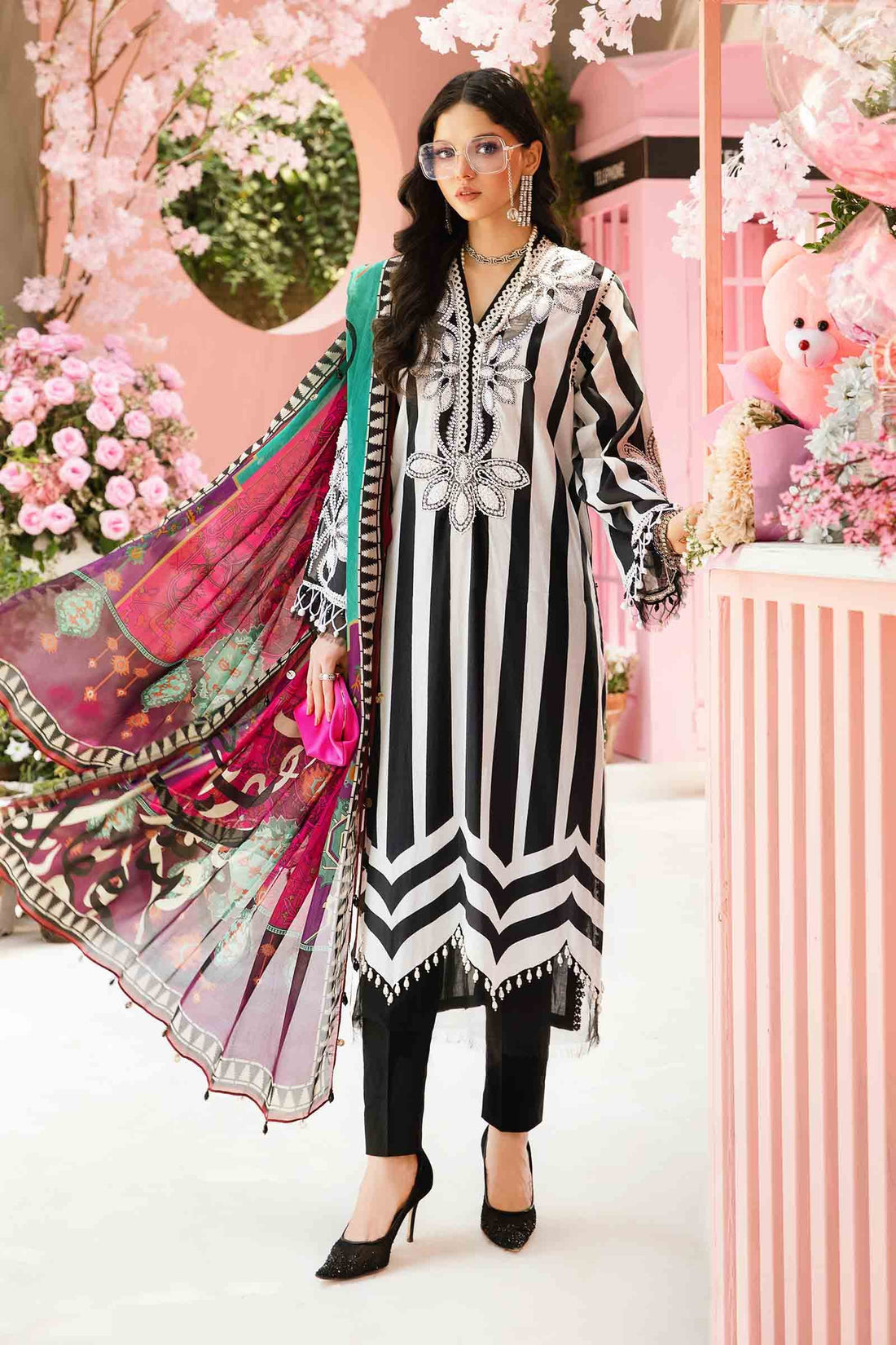 Maria B. Black Printed Lawn 3 Piece