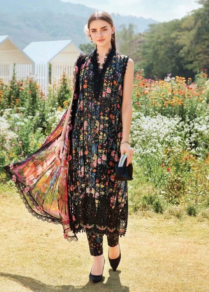 MARIA B. PRINTED LAWN 3 PC WITH PATCHES AND READY DUPPATA