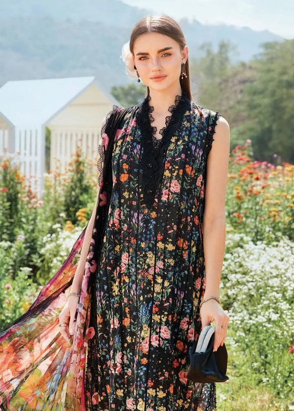 MARIA B. PRINTED LAWN 3 PC WITH PATCHES AND READY DUPPATA