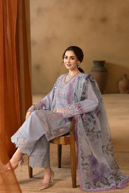SAIRA RIZWAN LUXURY 3PC LAWN EMBROIDERED ARTICLE WITH CHIFFON EMBROIDERED READY TO WEAR DUPATTA