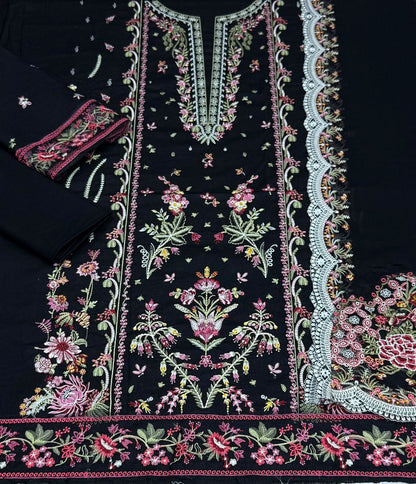 QALAMKAR LUXURY EMBROIDERED LAWN 3 PC SET