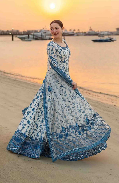 FAIZA SAQLAIN LUXURY EMBROIDERED 3 PC FROCK SET