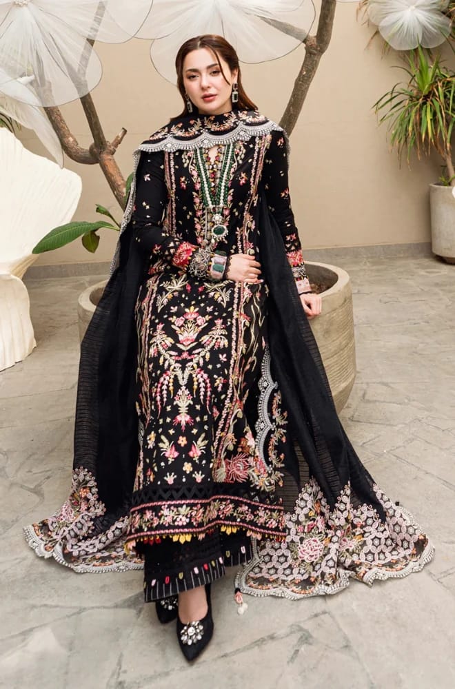QALAMKAR LUXURY EMBROIDERED LAWN 3 PC SET
