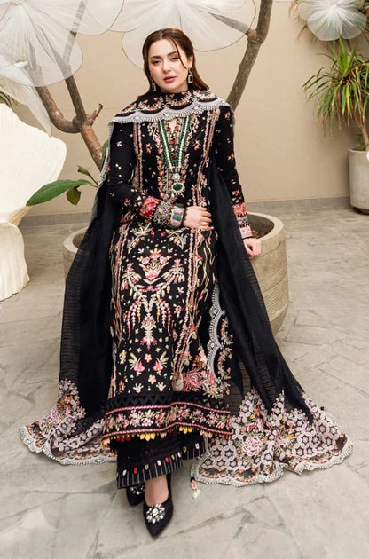 QALAMKAR LUXURY EMBROIDERED LAWN 3 PC SET