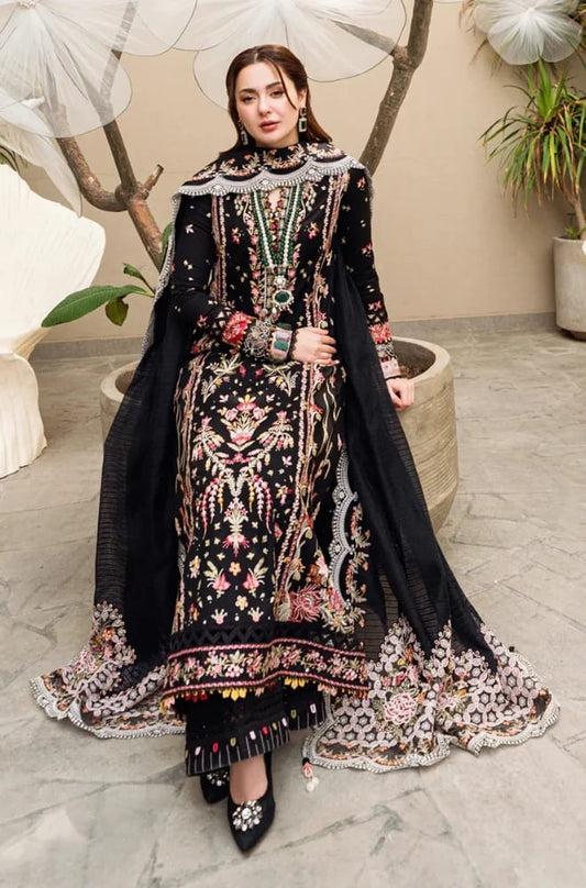 QALAMKAR LUXURY EMBROIDERED LAWN 3 PC SET