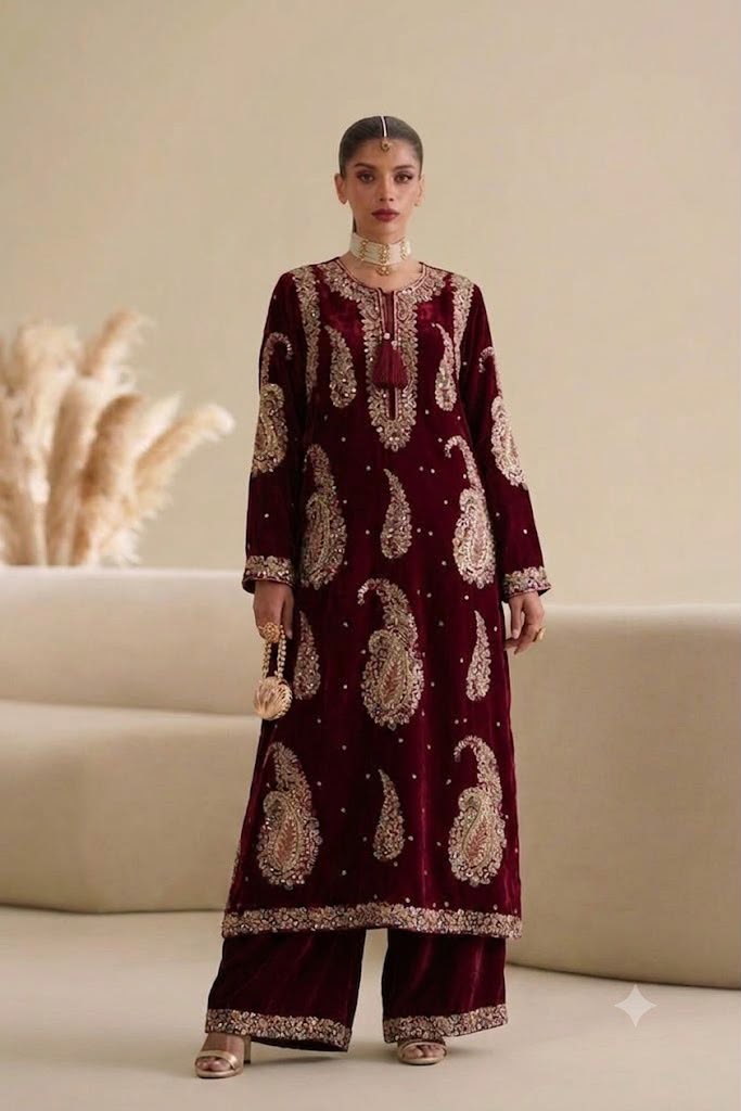 ETHNIC SILK EMBROIDERED 2 PC