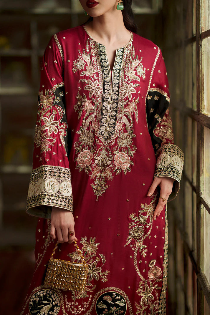ETHNC LUXURY EMBROIDERED  SILK 2 PC