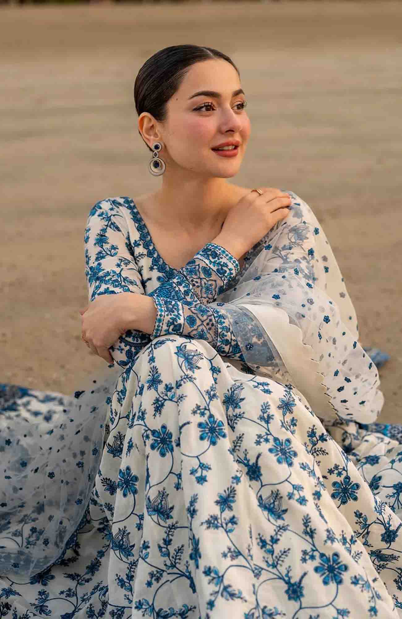 FAIZA SAQLAIN LUXURY EMBROIDERED 3 PC FROCK SET