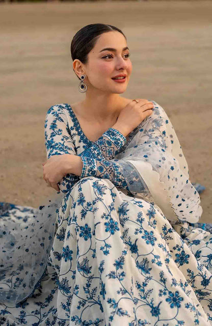 FAIZA SAQLAIN LUXURY EMBROIDERED 3 PC FROCK SET