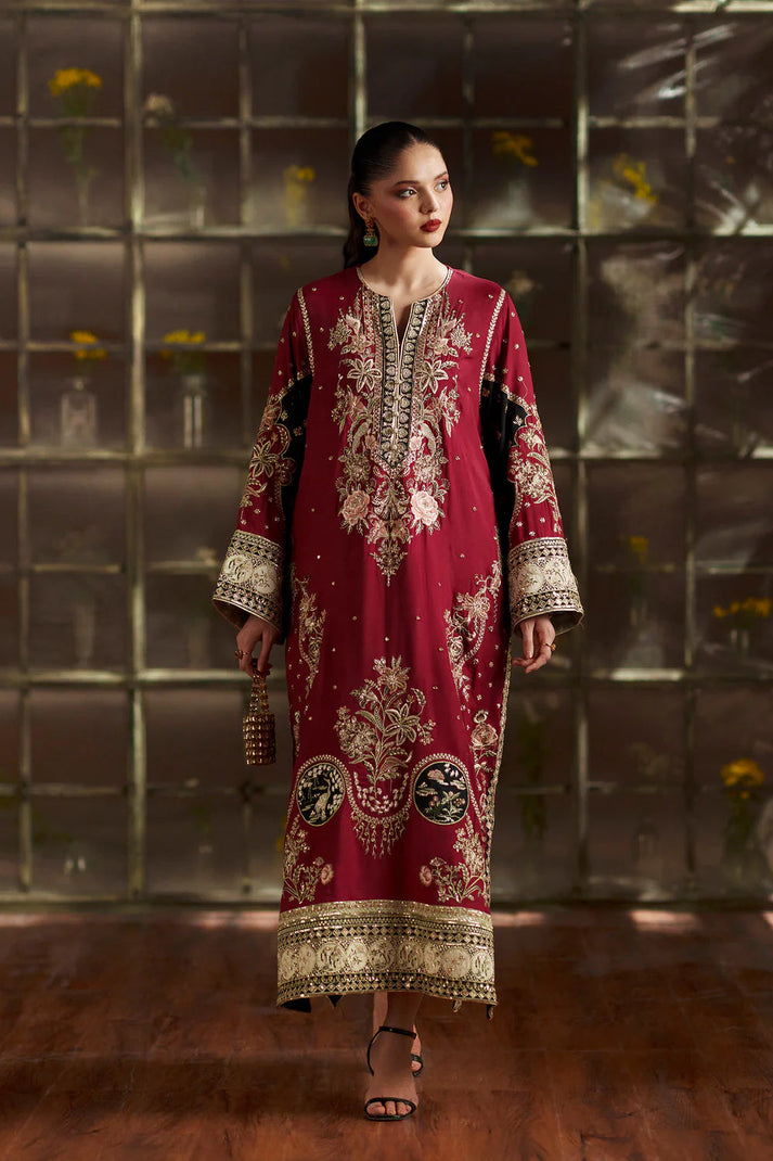 ETHNC LUXURY EMBROIDERED  SILK 2 PC