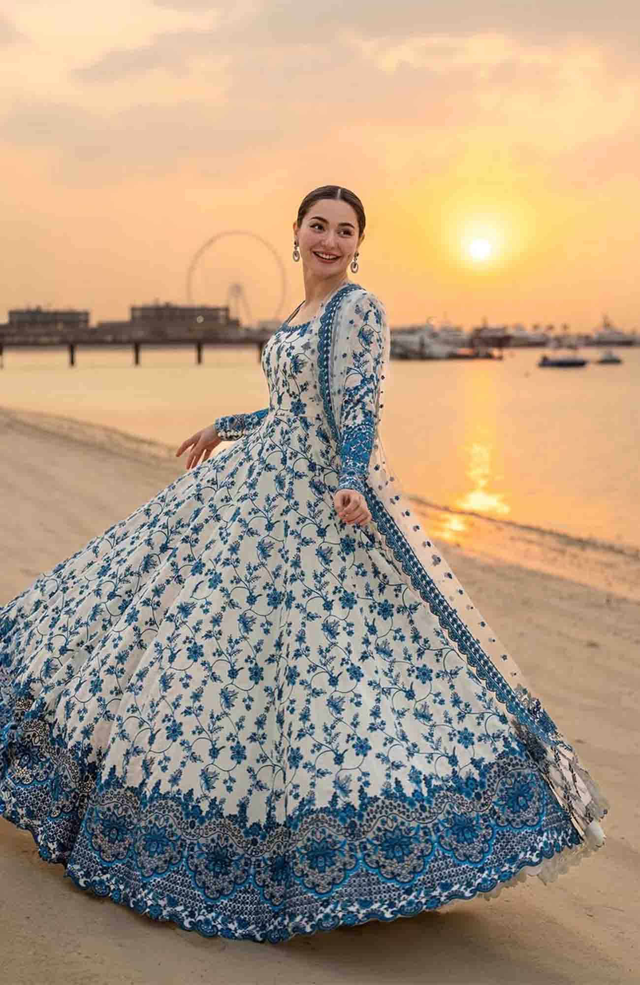 FAIZA SAQLAIN LUXURY EMBROIDERED 3 PC FROCK SET