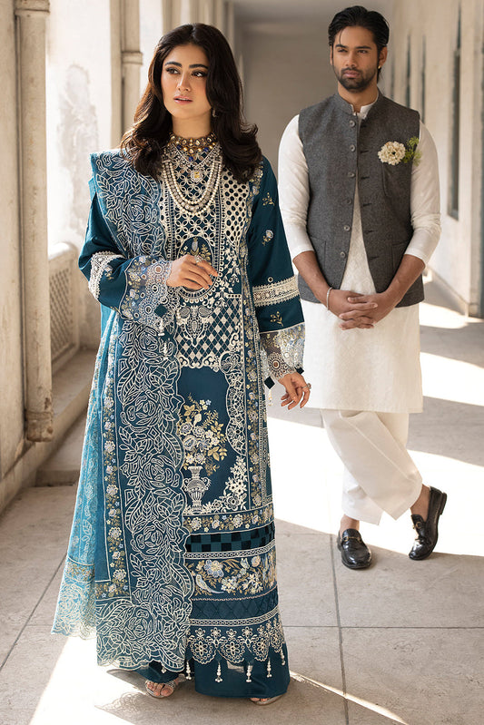 MAHNUR LUXURY EMBROIDERED UNSTITCHED 3 PC ARTICLE
