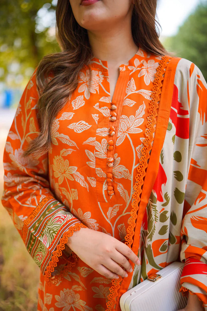 ANEELAS PRINTED LAWN 3 PC WITH PATCHES
