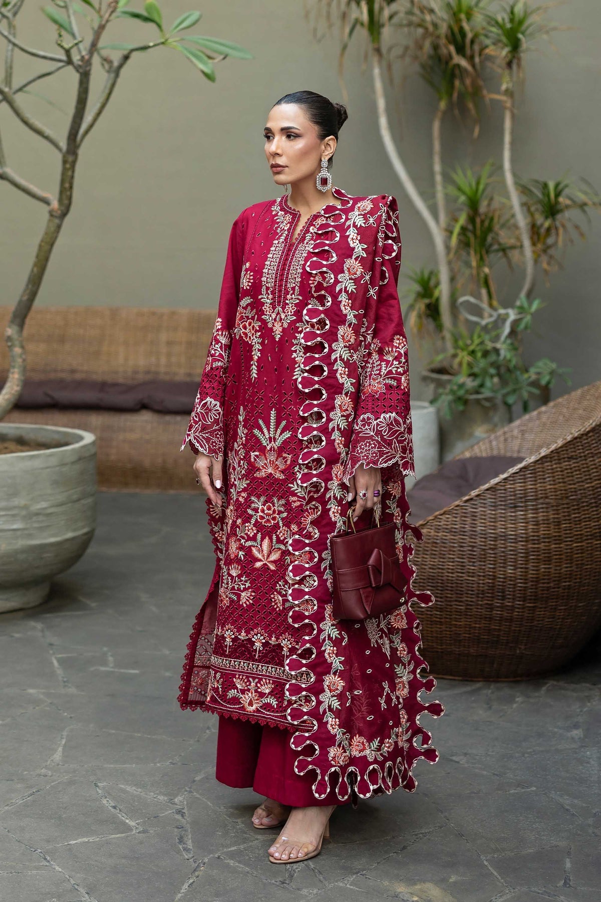 AKBAR ASLAM LUXURY EMBROIDERED LAWN 3 PC