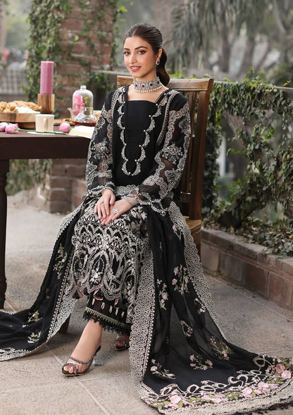 KAHF LUXURY BLACK EMBROIDERED 3 PC