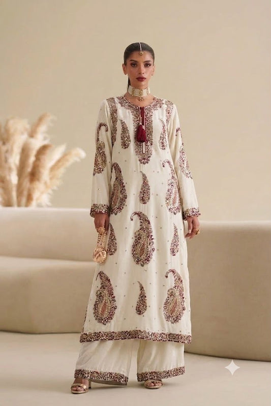 ETHNIC SILK EMBROIDERED 2 PIECE