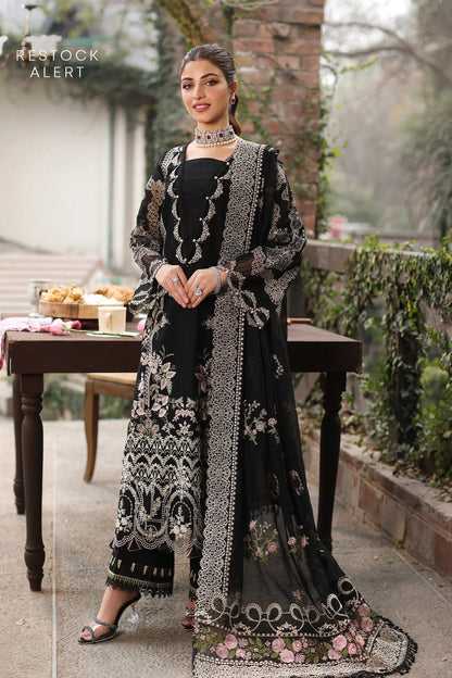 KAHF LUXURY BLACK EMBROIDERED 3 PC