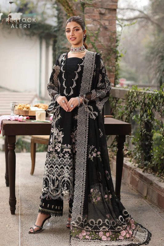 KAHF LUXURY BLACK EMBROIDERED 3 PC