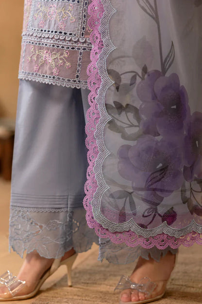 SAIRA RIZWAN LUXURY 3PC LAWN EMBROIDERED ARTICLE WITH CHIFFON EMBROIDERED READY TO WEAR DUPATTA