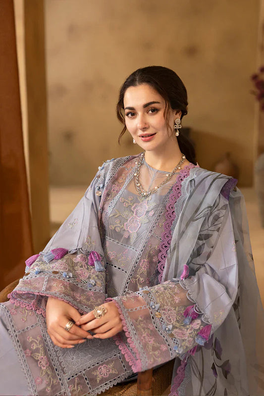 SAIRA RIZWAN LUXURY 3PC LAWN EMBROIDERED ARTICLE WITH CHIFFON EMBROIDERED READY TO WEAR DUPATTA