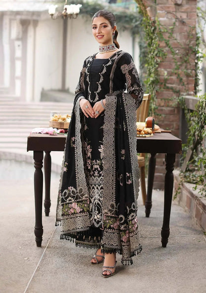 KAHF LUXURY BLACK EMBROIDERED 3 PC