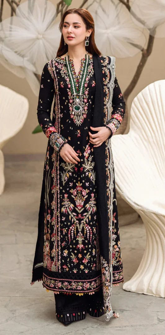 QALAMKAR LUXURY EMBROIDERED LAWN 3 PC SET