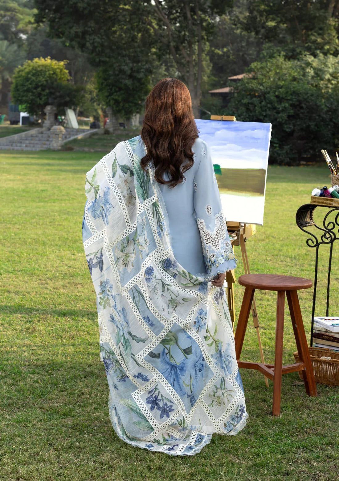 Dhanak Embroidered 3 Pc