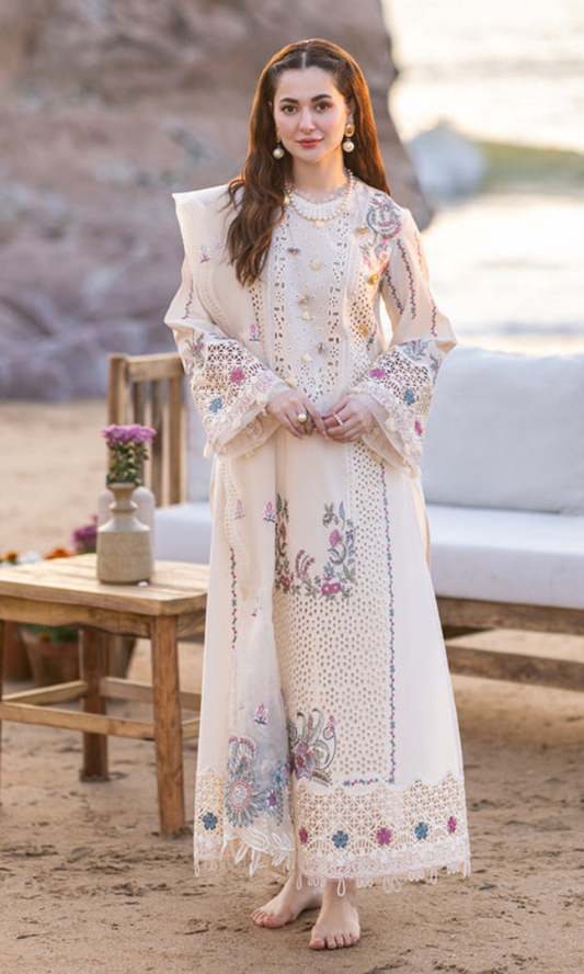 QALAMKAR LUXURY EMBROIDERED 3 PC LAWN
