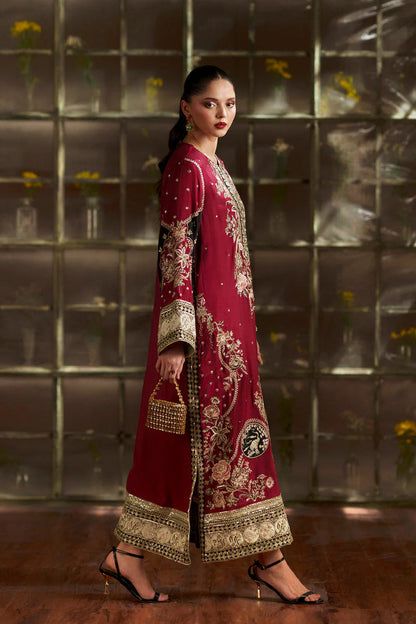 ETHNC LUXURY EMBROIDERED  SILK 2 PC