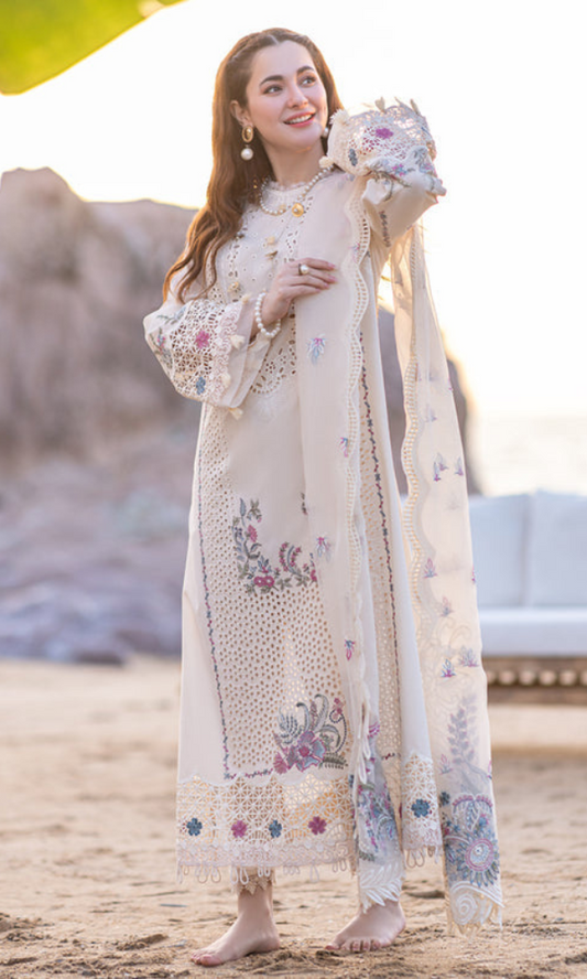 QALAMKAR LUXURY EMBROIDERED 3 PC LAWN