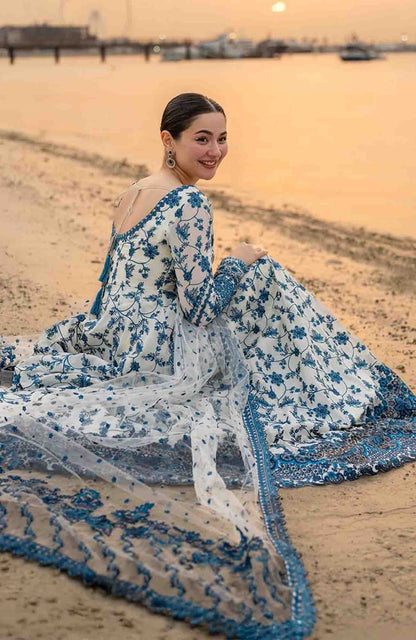 FAIZA SAQLAIN LUXURY EMBROIDERED 3 PC FROCK SET